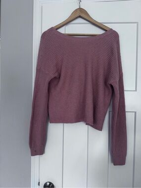 Hollister Mauve Off-the-Shoulder Knit Sweater